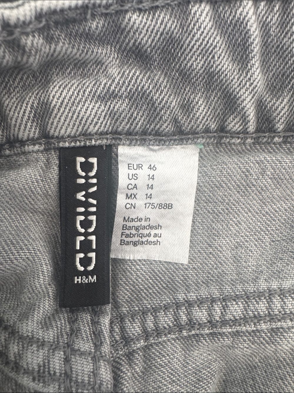 H&M Divided Gray Wide Leg Cargo Jeans Women's High Rise Utility Baggy Denim 14 - Picture 9 of 14